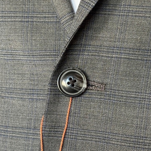 New Ben Sherman Bexley Windowpane Suit | 40R / 34W | Dark Gray Stretch Wool - Picture 7 of 16